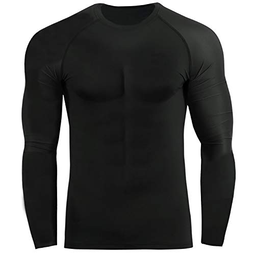 ROAR-INT Roar BJJ Rash Guards MMA Grappling Jiu Jitsu Training No Gi Fight Wear Mens Compression Shirts (Black Full Sleeve, Medium) - Image 2
