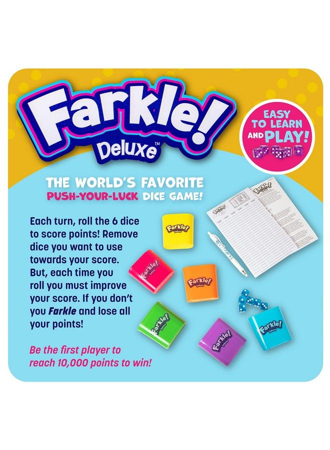Continuum Games Farkle Deluxe Dice Games Set Includes 36 Colorful Dice 6 Rolling Cups Rolling Felt Lined Dice Tray And Score Sheets The Classic Pushyourluck Dice Game - Image 3
