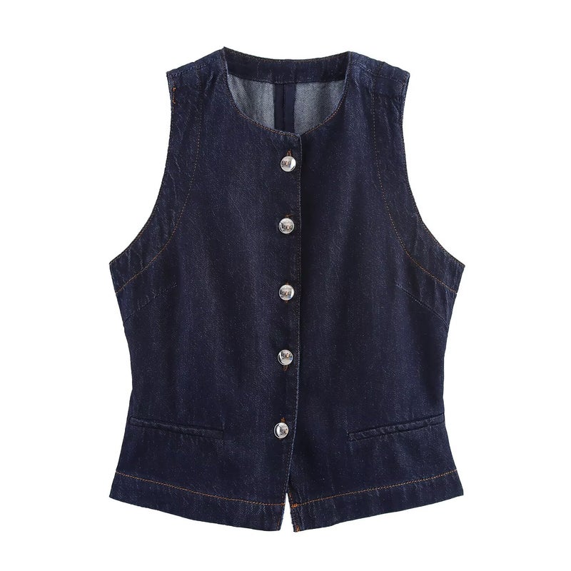 Clothing 2025 Autum New Fashion Dark Blue Mid-Waist Loose Wide-Leg Jeans Pants - Image 5