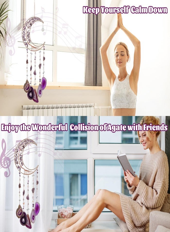 Dreamocean Amethyst Dream Catchers, Dreamocean Moon Tree of Life Dream Catcher Crystal Wind Chimes Sun Catcher Hanging Window Wall Decor Yoga Meditation Gifts for Adults Girls - Image 2