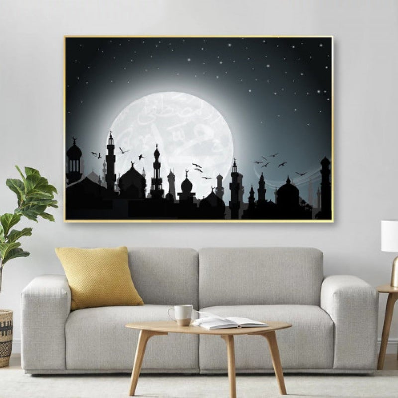 ماركتنا لوحة قماشية بتصميم مودرن مع برواز مجوف مقاس (70×50) قطعة واحدة - Image 1