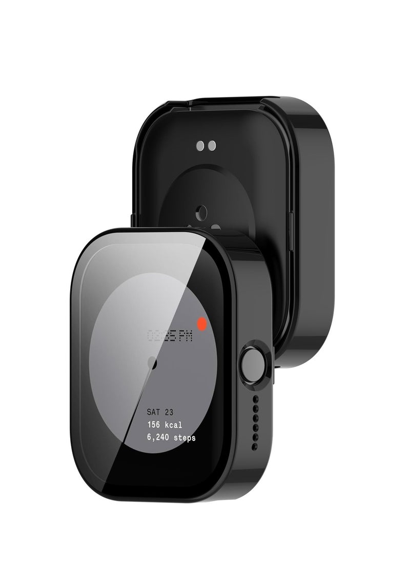 Generic - Case For CMF By Nothing Watch Pro Hard PC Case + Screen Protector Protective Cover Full Coverage Shockproof (Black) - Image 1