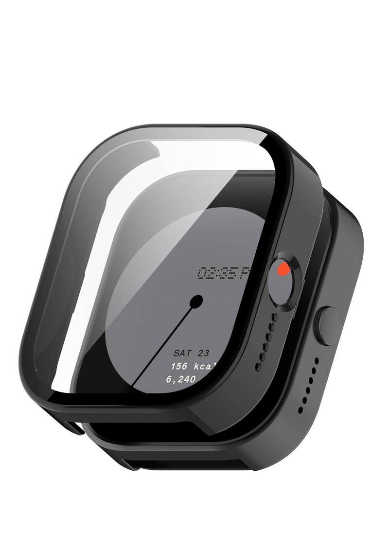 Generic - Case For CMF By Nothing Watch Pro Hard PC Case + Screen Protector Protective Cover Full Coverage Shockproof (Black) - Image 1