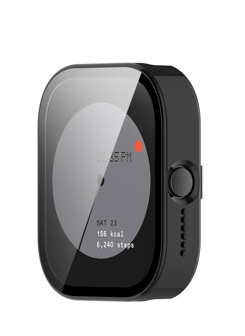 Generic - Case For CMF By Nothing Watch Pro Hard PC Case + Screen Protector Protective Cover Full Coverage Shockproof (Black) - Image 1