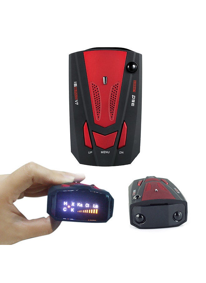 Generic - Car Vehicle Radar Detector Speed Control Detector  V7 Speed Voice Alert Warning Device Red   Russia / English - Image 1