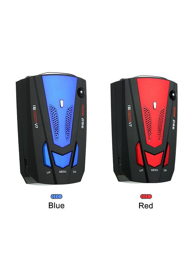Generic - Car Vehicle Radar Detector Speed Control Detector  V7 Speed Voice Alert Warning Device Red   Russia / English - Image 1