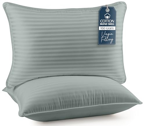 Utopia Bedding Bed Pillows for Sleeping Standard Size Light Grey Set of 2 Cooling Hotel Quality for Back Stomach or Side Sleepers