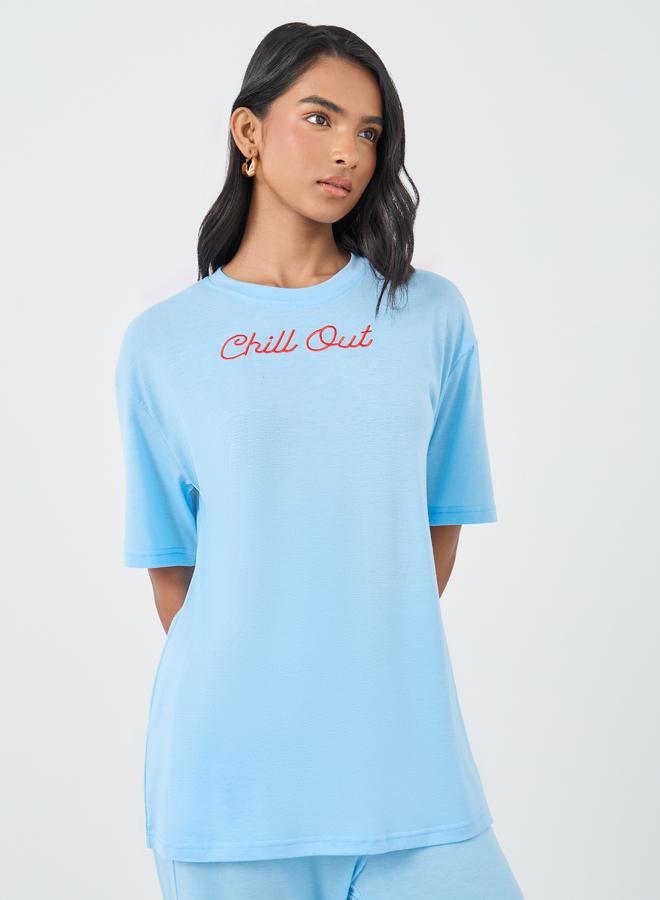 Take Two Embroidered Round Neck Top and Pants Co-Ords - Image 2