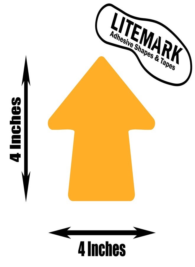 LiteMark 4 Inch Golden Yellow Round Arrow Floor Decal Stickers, Removable Matte Finish Waterproof Vinyl Arrow Sign Decals for Traffic Flow, Retail Stores & Directional Signage 16 Packs - Image 2
