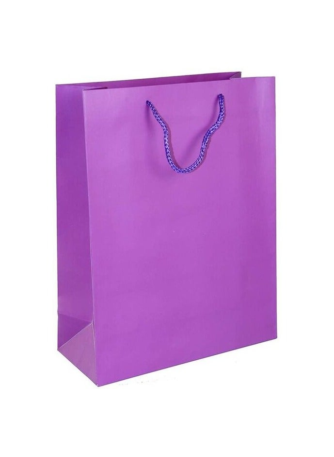Party Time 12-Pieces 23x18x4cm Purple Paper Bags, Party Gift Bag For Birthday, Wedding, Souvenir Bags - Party Supplies - Image 1