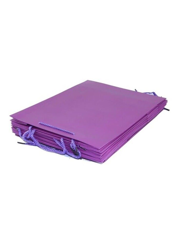 Party Time 12-Pieces 23x18x4cm Purple Paper Bags, Party Gift Bag For Birthday, Wedding, Souvenir Bags - Party Supplies - Image 2