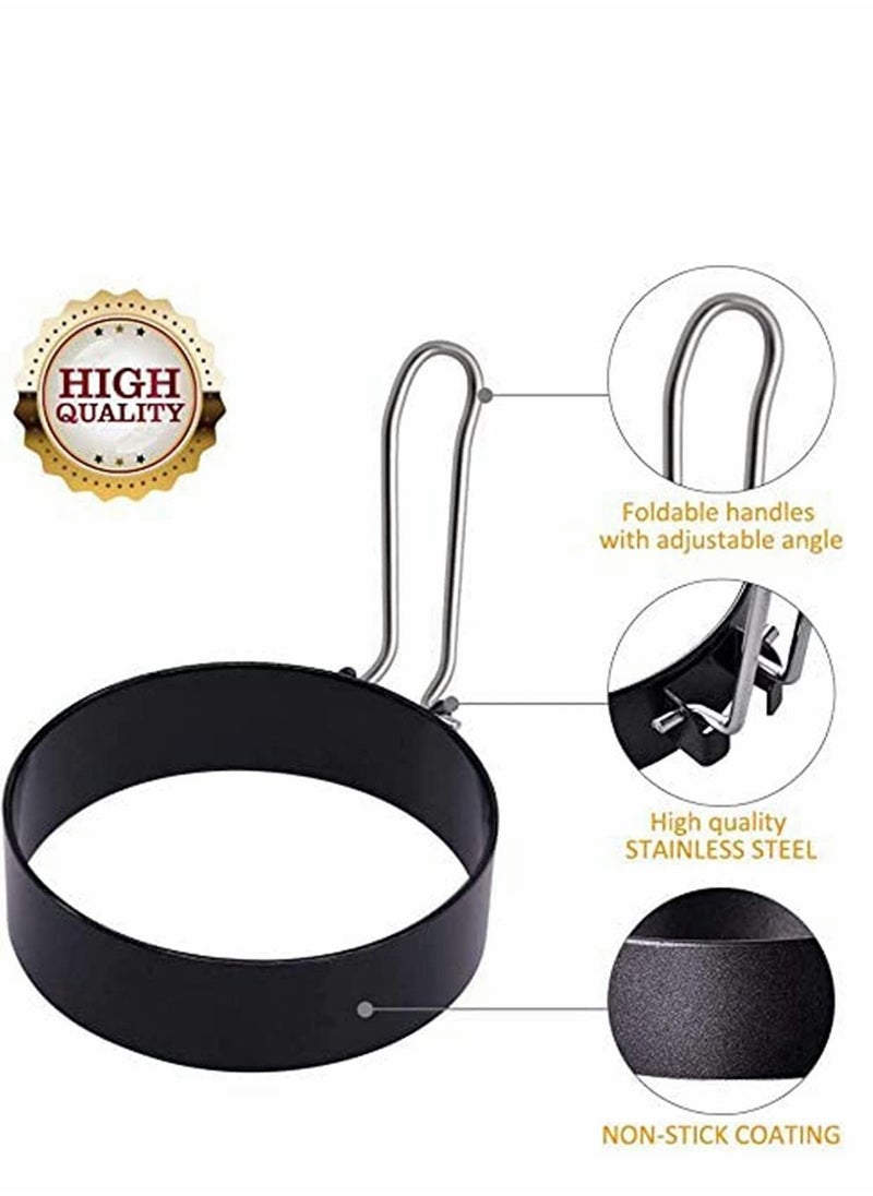 KASTWAVE - Egg Mold King, Round Stainless Steel Cooking Eggs, Round Breakfast Household Mold Tool, Non Stick Maker Rings for Frying Shaping and More 4 Pack - Image 1