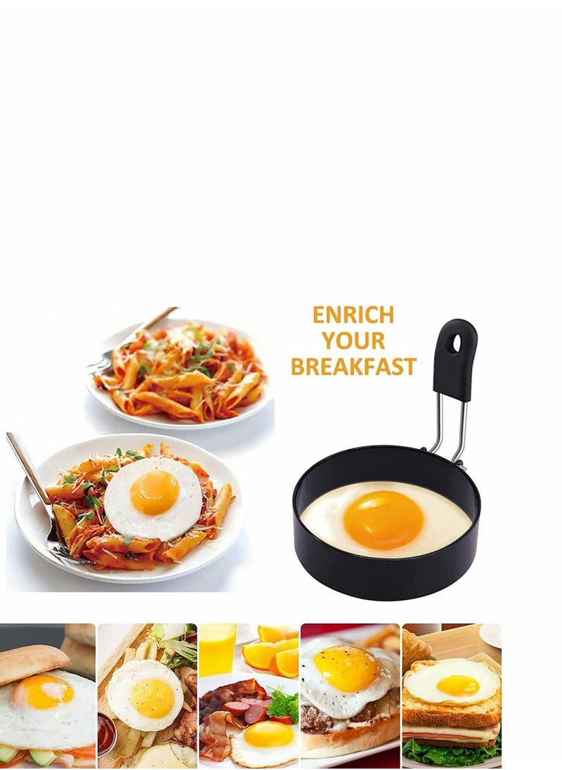 KASTWAVE - Egg Mold King, Round Stainless Steel Cooking Eggs, Round Breakfast Household Mold Tool, Non Stick Maker Rings for Frying Shaping and More 4 Pack - Image 1
