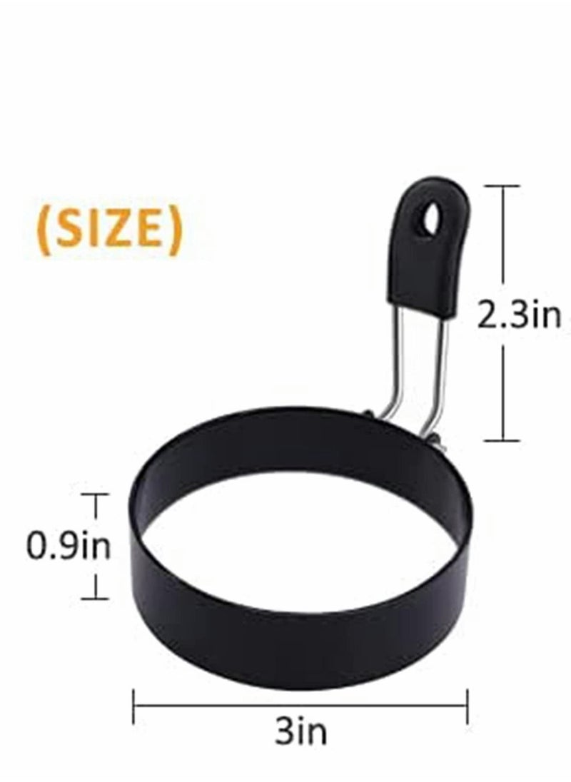 KASTWAVE - Egg Mold King, Round Stainless Steel Cooking Eggs, Round Breakfast Household Mold Tool, Non Stick Maker Rings for Frying Shaping and More 4 Pack - Image 1