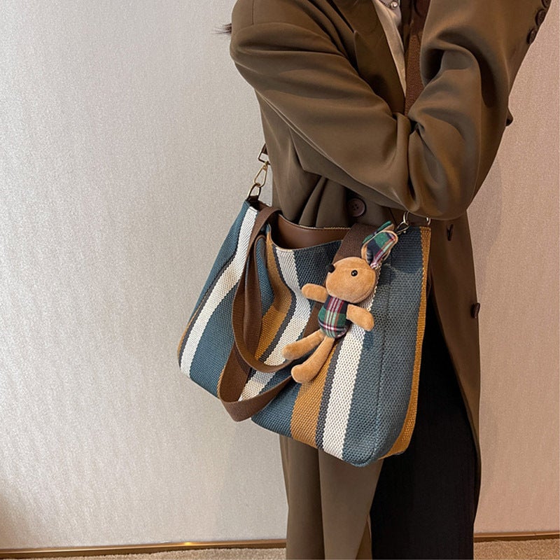 Bags Women'S Canvas Bag Large Capacity Shoulder Bag Commuting This Year'S Popular Fashion Tote Bag - Image 5