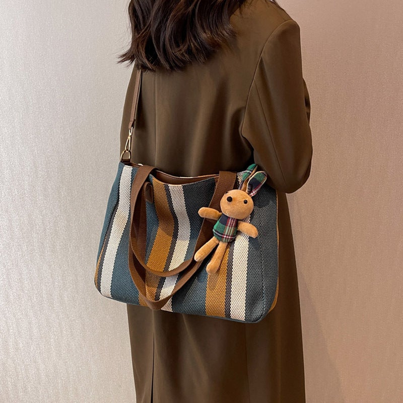 Bags Women'S Canvas Bag Large Capacity Shoulder Bag Commuting This Year'S Popular Fashion Tote Bag - Image 3
