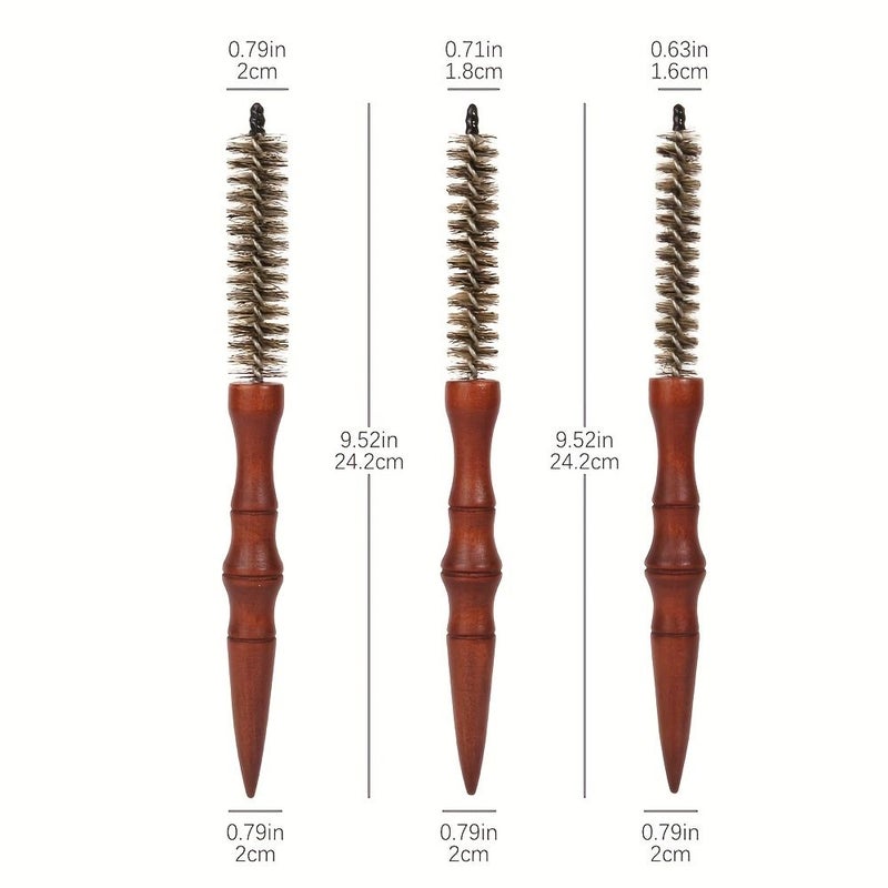Large Size Compact Curling And Detangling Comb For Men Women Beard Grooming Round Wooden Styling Tool Suitable For Every Hair Type - Image 4