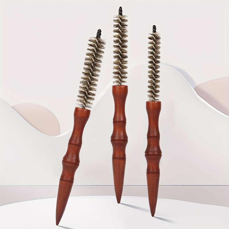 Large Size Compact Curling And Detangling Comb For Men Women Beard Grooming Round Wooden Styling Tool Suitable For Every Hair Type - Image 2