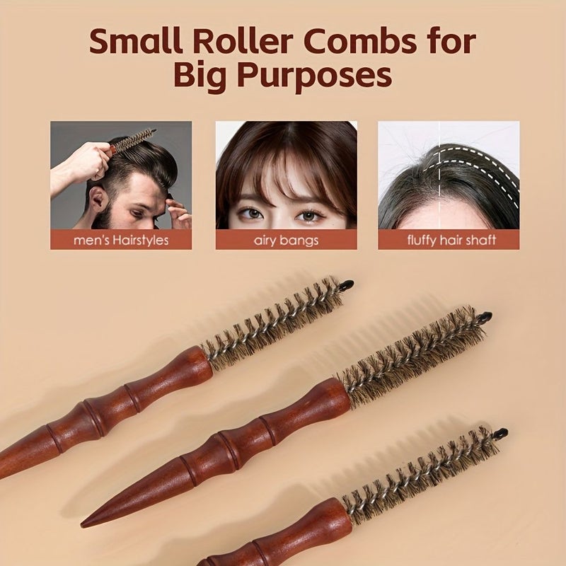 Large Size Compact Curling And Detangling Comb For Men Women Beard Grooming Round Wooden Styling Tool Suitable For Every Hair Type - Image 5