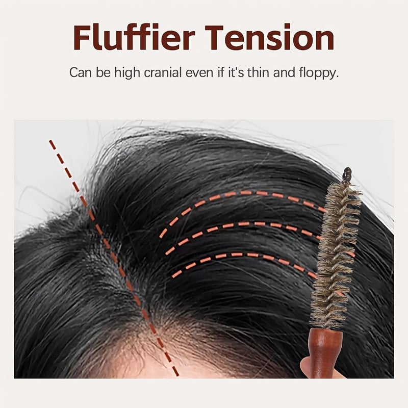 Large Size Compact Curling And Detangling Comb For Men Women Beard Grooming Round Wooden Styling Tool Suitable For Every Hair Type - Image 3