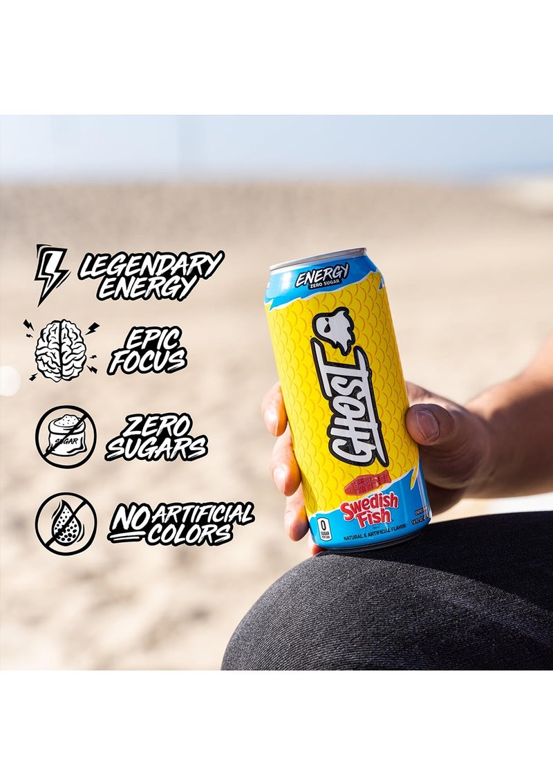 Ghost Ghost, Energy Zero Sugar Sour Patch Kids, Swedish Fish, 473ml, Pack of 12  - Image 2