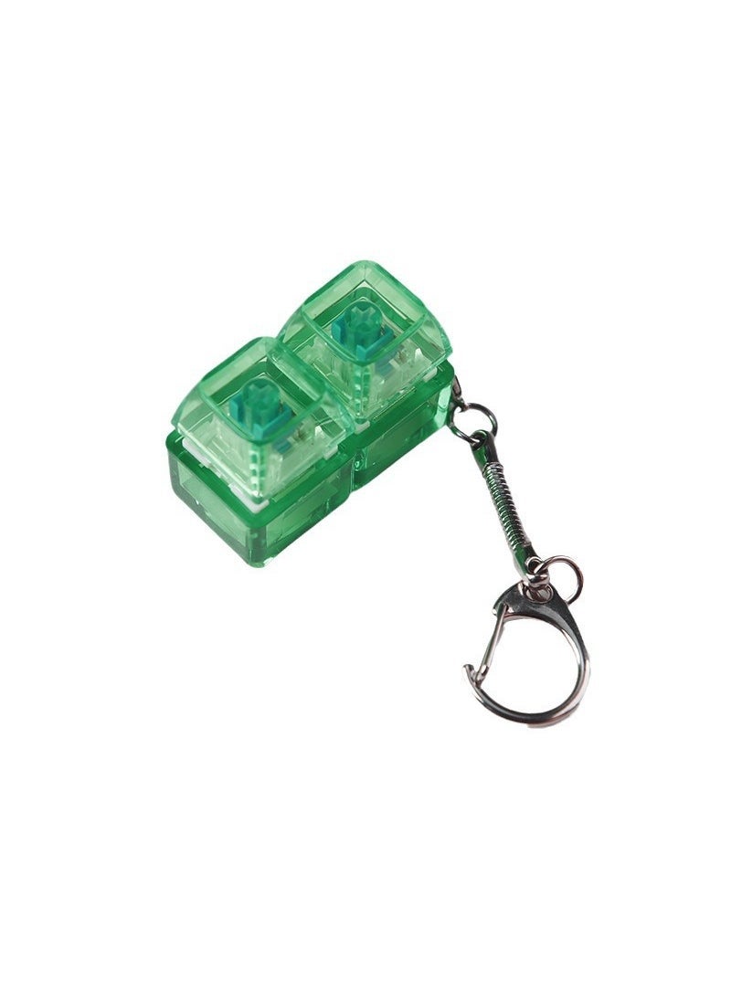 Arabest - PC fully transparent material decompression shaft tester press sound crisp 2 holes 3 holes 4 holes key chain with light transparent cap 2-hole green transparent with light * 1 - Image 1