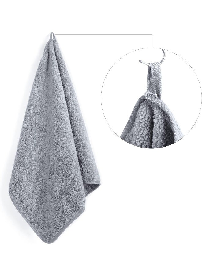 POLYTE Quick Dry Lint Free Microfiber Hand Towel, 16 x 30 in, Set of 4 (Gray) - Image 3