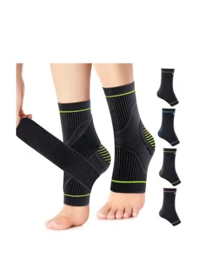 Premium Ankle Brace with Adjustable Strap - High Elasticity Support & Pain Relief - Breathable Compression Sleeve for Daily Use (Pair) - Image 1