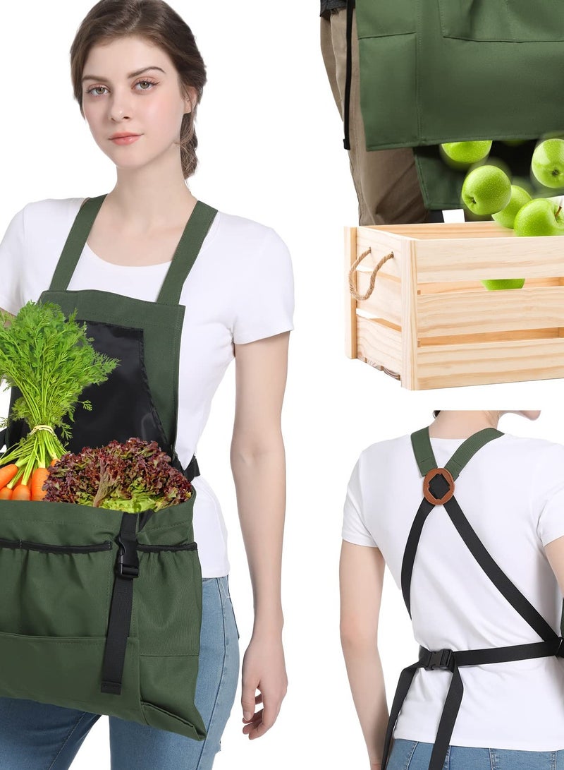 SOLARAE مئزر حديقة مقاوم للماء مع جيوب للنساء والرجال، حقيبة حصاد حديقة مع جيوب سريعة الإطلاق لحديقة مريحة - Image 1