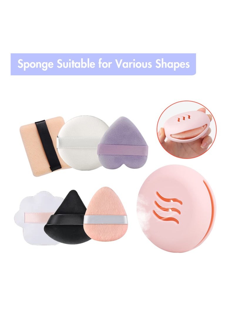Zikra Double-Sided Breathable Silicone Makeup Sponge Holder Case for Travel & Home, Shatterproof & Reusable Makeup Puff Storage, Easy Carry, Khaki (Set of 2) - Image 2