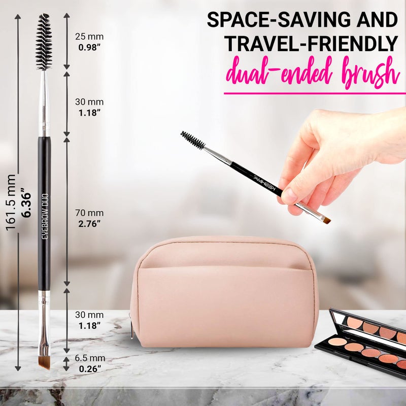 Keshima Eyebrow Brush Duo by Keshima - Premium Quality Angled Eye Brow Brush and Eyebrow Spoolie - Image 2
