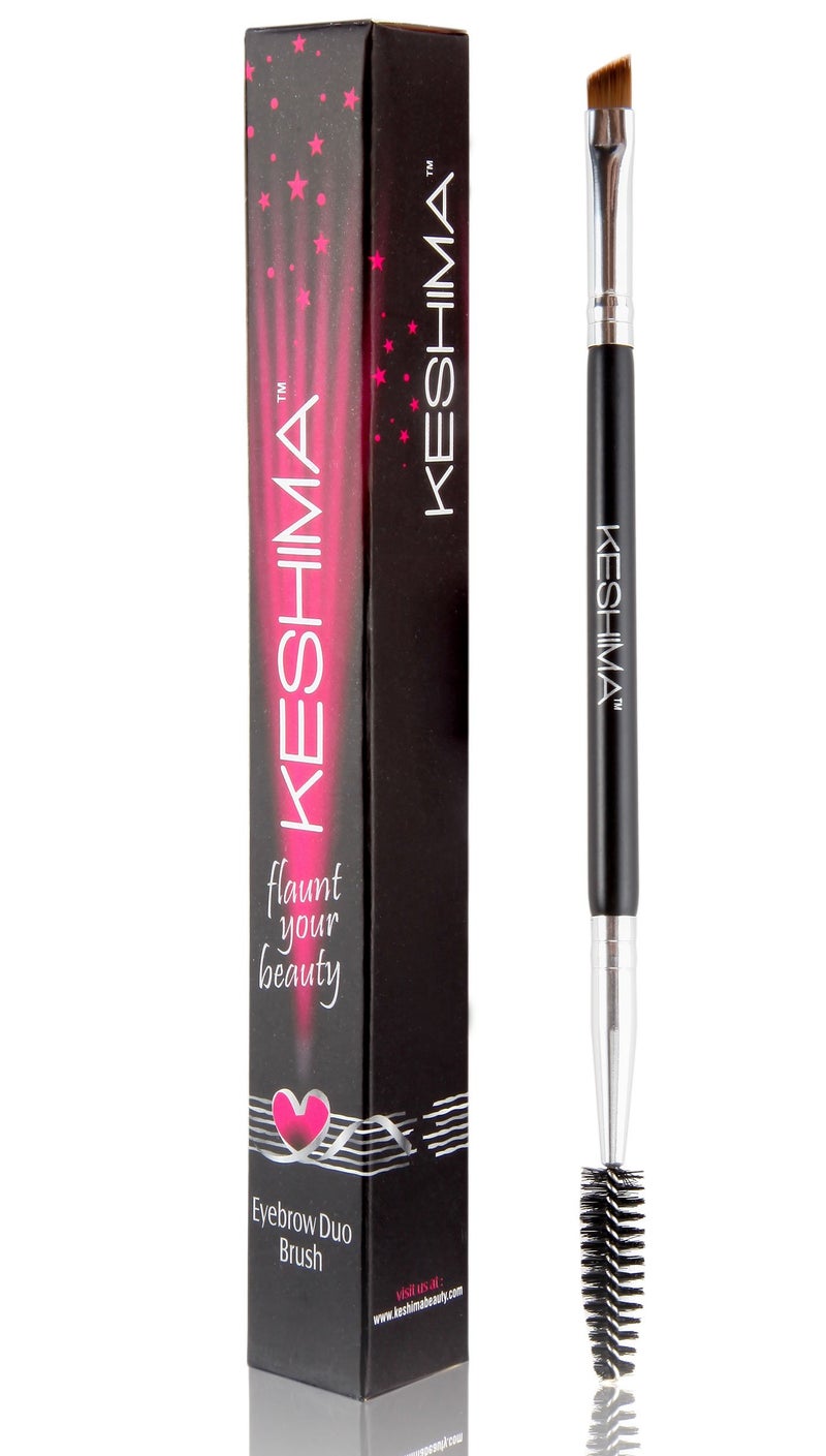 Keshima Eyebrow Brush Duo by Keshima - Premium Quality Angled Eye Brow Brush and Eyebrow Spoolie - Image 1