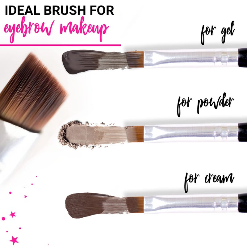 Keshima Eyebrow Brush Duo by Keshima - Premium Quality Angled Eye Brow Brush and Eyebrow Spoolie - Image 5