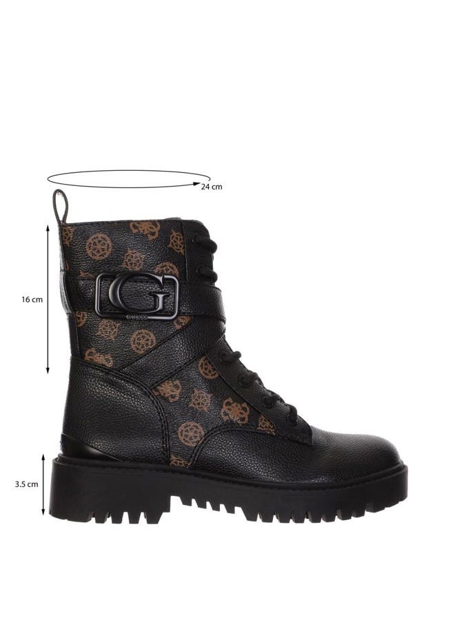 GUESS Women's Orana Combat Boot, Black/Brown, 8.5, 39 EU - Image 5