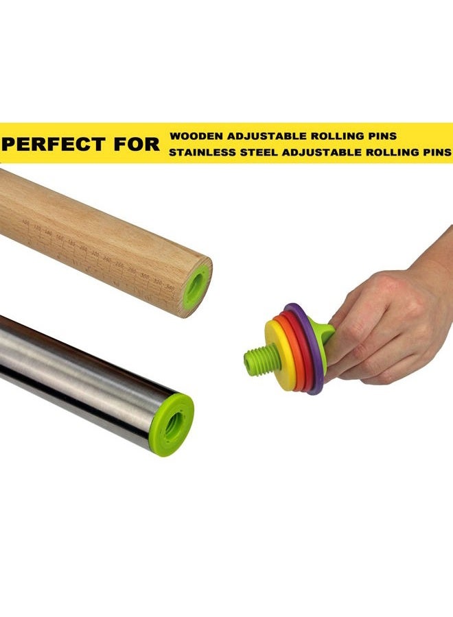 Mepple Adjustable Rolling Pin Rings with 4 Thickness Rings and Screws, Replaceable Baking Accessories for Stainless Steel or Wooden Rolling Pins, 1 Pack - Image 3