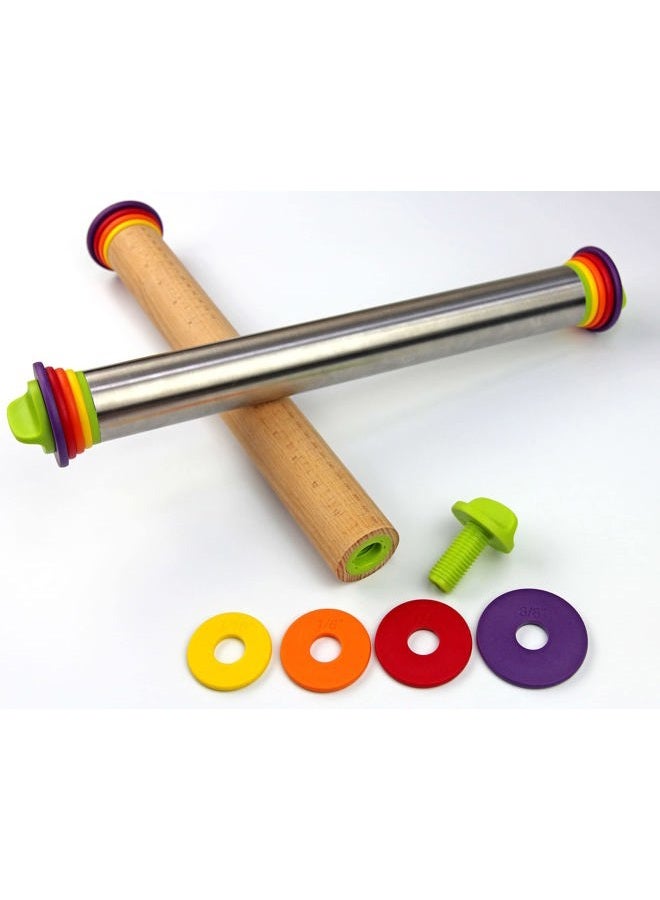 Mepple Adjustable Rolling Pin Rings with 4 Thickness Rings and Screws, Replaceable Baking Accessories for Stainless Steel or Wooden Rolling Pins, 1 Pack - Image 2