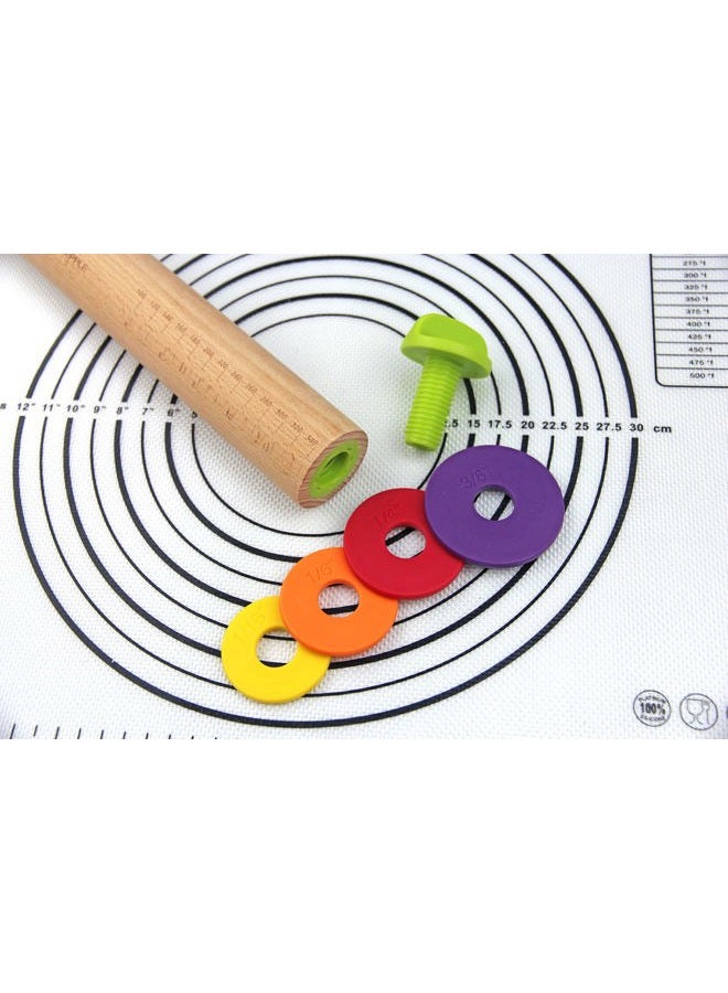 Mepple Adjustable Rolling Pin Rings with 4 Thickness Rings and Screws, Replaceable Baking Accessories for Stainless Steel or Wooden Rolling Pins, 1 Pack - Image 5