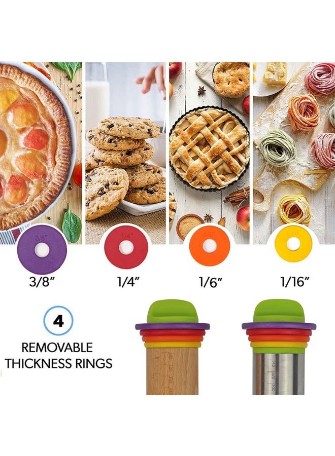 Mepple Adjustable Rolling Pin Rings with 4 Thickness Rings and Screws, Replaceable Baking Accessories for Stainless Steel or Wooden Rolling Pins, 1 Pack - Image 4