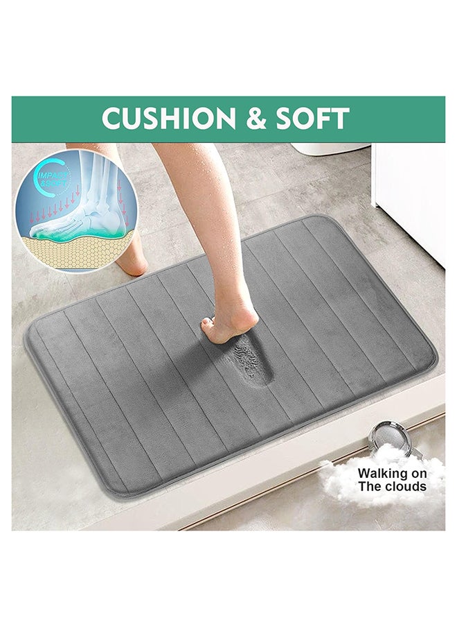 SKY-TOUCH - Bath Mat 2 Pack Memory Foam Bath Mat Non SlipSoft  Comfortable Bath Mat With Highly Absorbent Bathroom Mat Non Slip for Shower Tub and Floor Non Slip Grey 50x80cm - Image 1