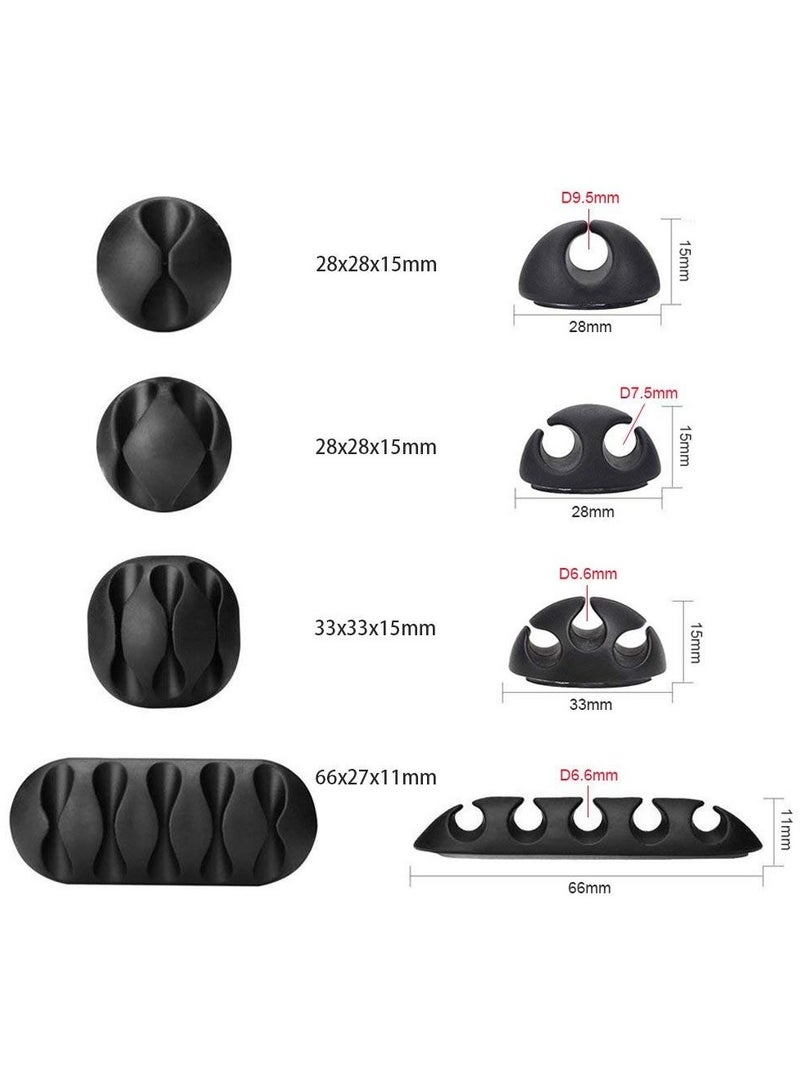 سونسر مشبك كبلات ديسك ستوب، 10 قطع مشابك كبلات متعددة الأغراض لإدارة الكابلات للكمبيوتر أو أسلاك الماوس (أسود) - Image 2