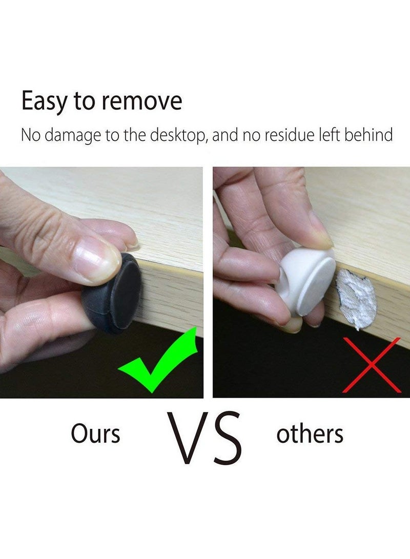 سونسر مشبك كبلات ديسك ستوب، 10 قطع مشابك كبلات متعددة الأغراض لإدارة الكابلات للكمبيوتر أو أسلاك الماوس (أسود) - Image 4