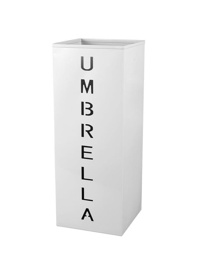 Abizarch Metal Umbrella Stand, 16.5x6.3x6.3inch Square Free Standing Umbrella Rack Decorative Umbrella Holder Bin Multipurpose Walking Sticks Holder for Umbrella Cane Entryway Home Office(white) - Image 1