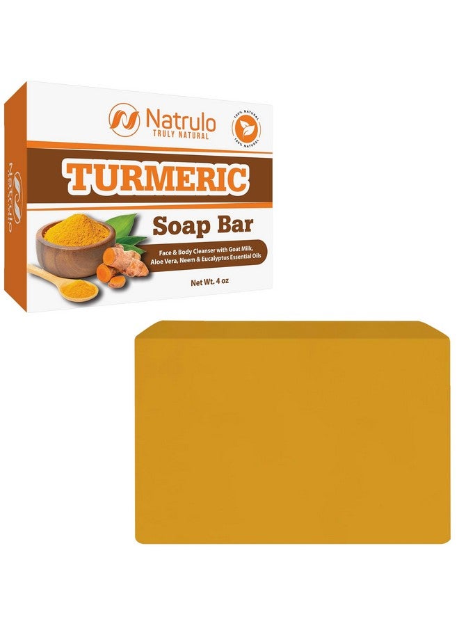 Herblov Organic Turmeric Soap Bar Pure Natural Handcrafted Skincare Made In Usa Face & Body Cleanser With Calendula Aloe Vera French Clay Brightens Skin Evens Tone Fades Scars Sun Damage Age Spots - Image 1