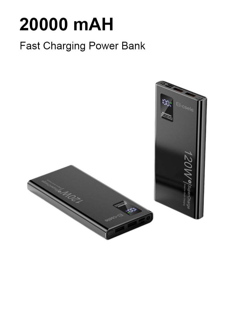 El-csele 20000mAh Power Bank Fast Charging for Samsung iPhone Huawei etc. Triple Ports for Phones iPad Earbuds Compact Travel Design Long-Lasting Battery with Type-C Fast Self-Charge  - Image 1