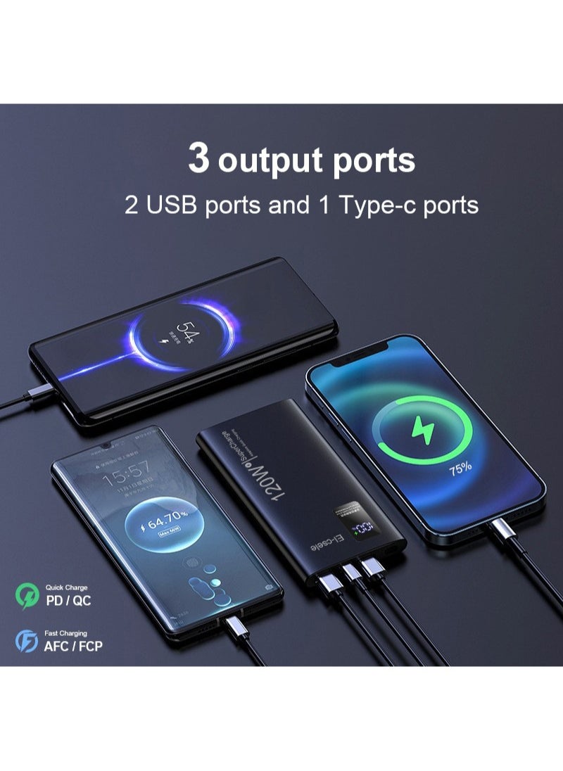 El-csele 20000mAh Power Bank Fast Charging for Samsung iPhone Huawei etc. Triple Ports for Phones iPad Earbuds Compact Travel Design Long-Lasting Battery with Type-C Fast Self-Charge  - Image 2