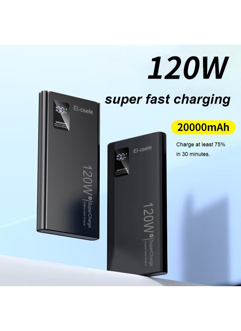 El-csele 20000mAh Power Bank Fast Charging for Samsung iPhone Huawei etc. Triple Ports for Phones iPad Earbuds Compact Travel Design Long-Lasting Battery with Type-C Fast Self-Charge  - Image 3