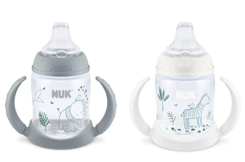 نوك Learner Cup, 5oz, 2-Pack, Elephant/Zebra