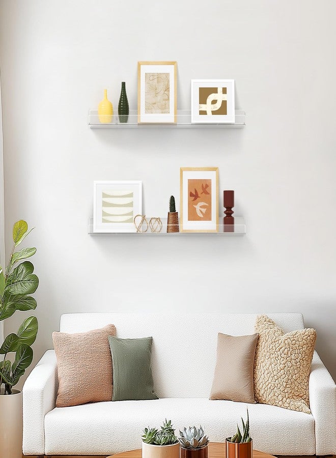 Famyards 36 Inches Clear Acrylic Floating Shelves Wall, Bookshelf for Kids, Nursery Book Shelves, Magazine Rack, Picture Ledge Shelf for Photo Frames Vinyl Records, Pack of 4 - Image 5