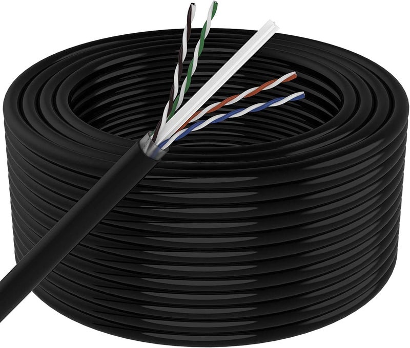 MutecPower 100m CAT6 Outdoor waterproof Direct Burial Ethernet Network Cable - UTP - CCA - 550 Mhz - Black 100 meter with Crimping tool RJ45 connectors and Cable Ties - Image 2