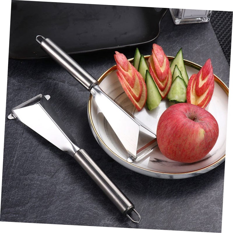 Stainless Steel Fruit Shape Cutters Apple Watermelon Slicer 2 Pcs Kitchen Carving Knives - Image 5
